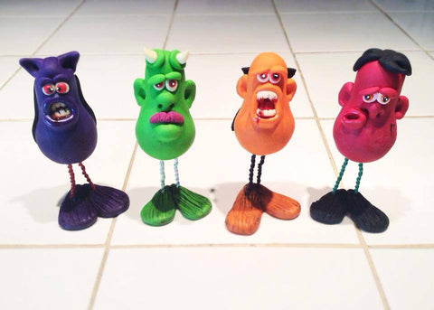 Zombeans polymer clay party favors. - Fiendish Thingies