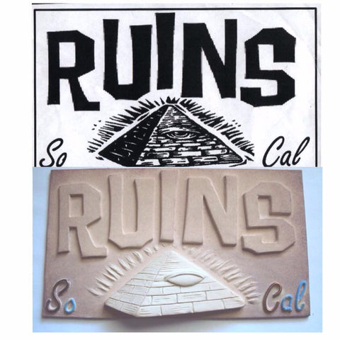 Car Club Plaque custom from drawing OOAK polymer clay sculpture - Fiendish Thingies