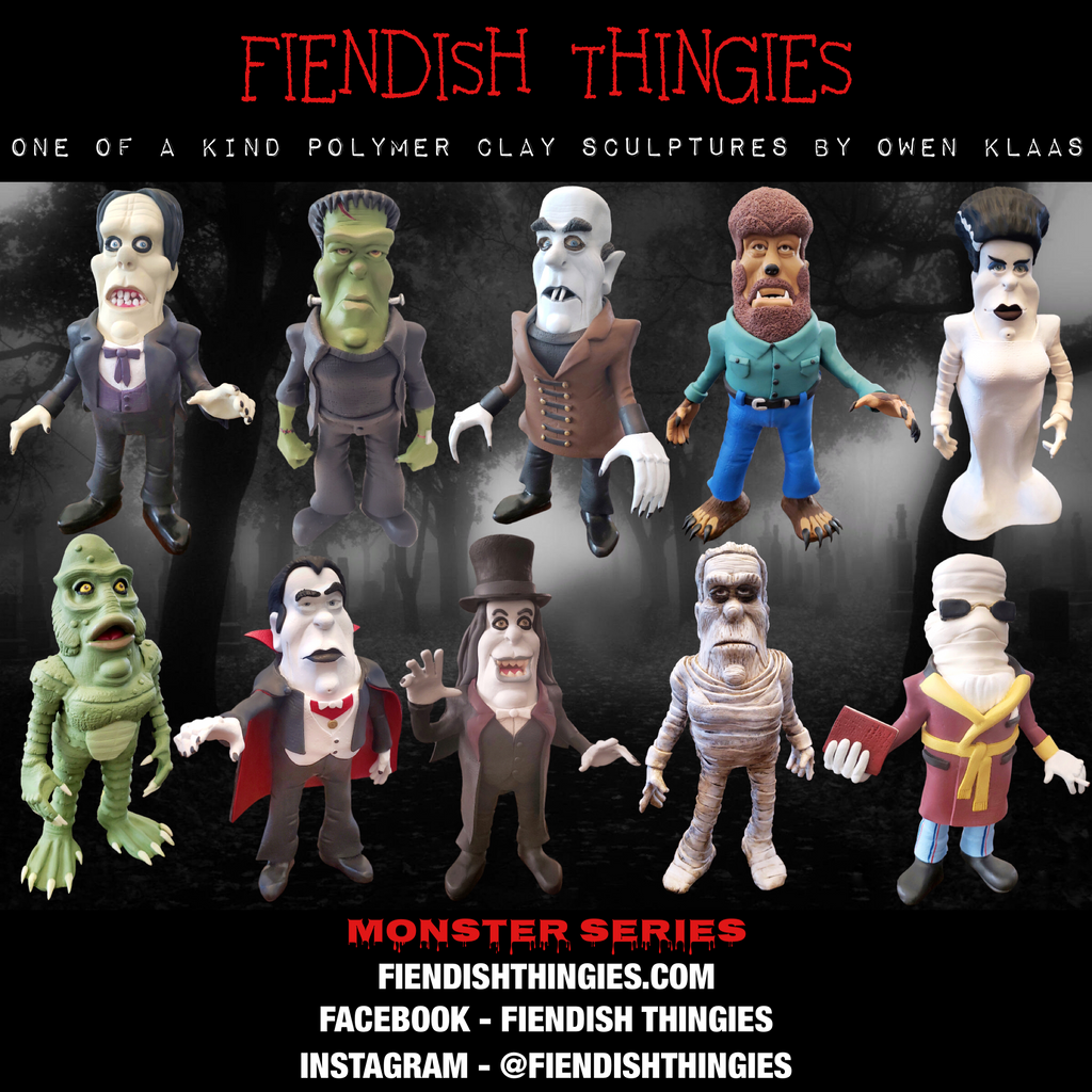 Beetlejuice OOAK polymer clay sculpture – Fiendish Thingies