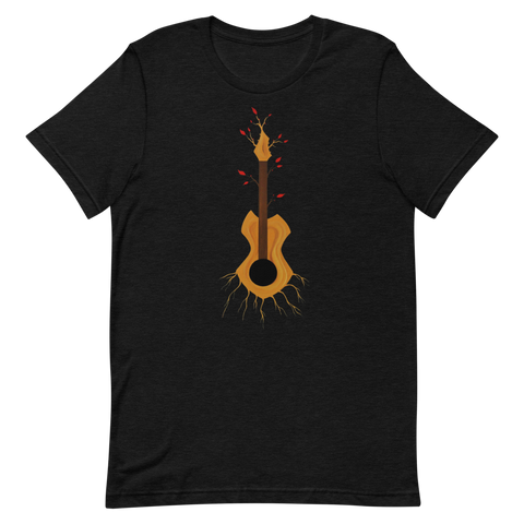 Lead Short-Sleeve Unisex T-Shirt Bella Brand Guitar Branches
