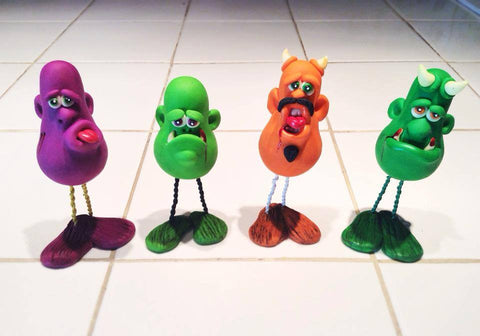 Zombeans polymer clay party favors. - Fiendish Thingies