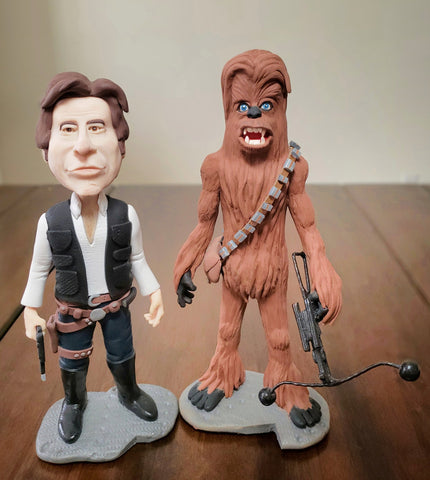 Han and Chewie Star Wars OOAK polymer clay sculpture – Fiendish Thingies