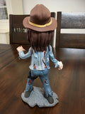 Zombie Carl from the Walking Dead OOAK polymer clay sculpture Chandler Riggs