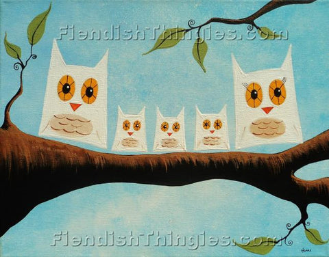 Family Of Five 8" x 10"  framed print - Fiendish Thingies