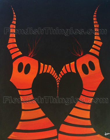 Love Made Devils Of Us Both..  8" x 10" framed print - Fiendish Thingies